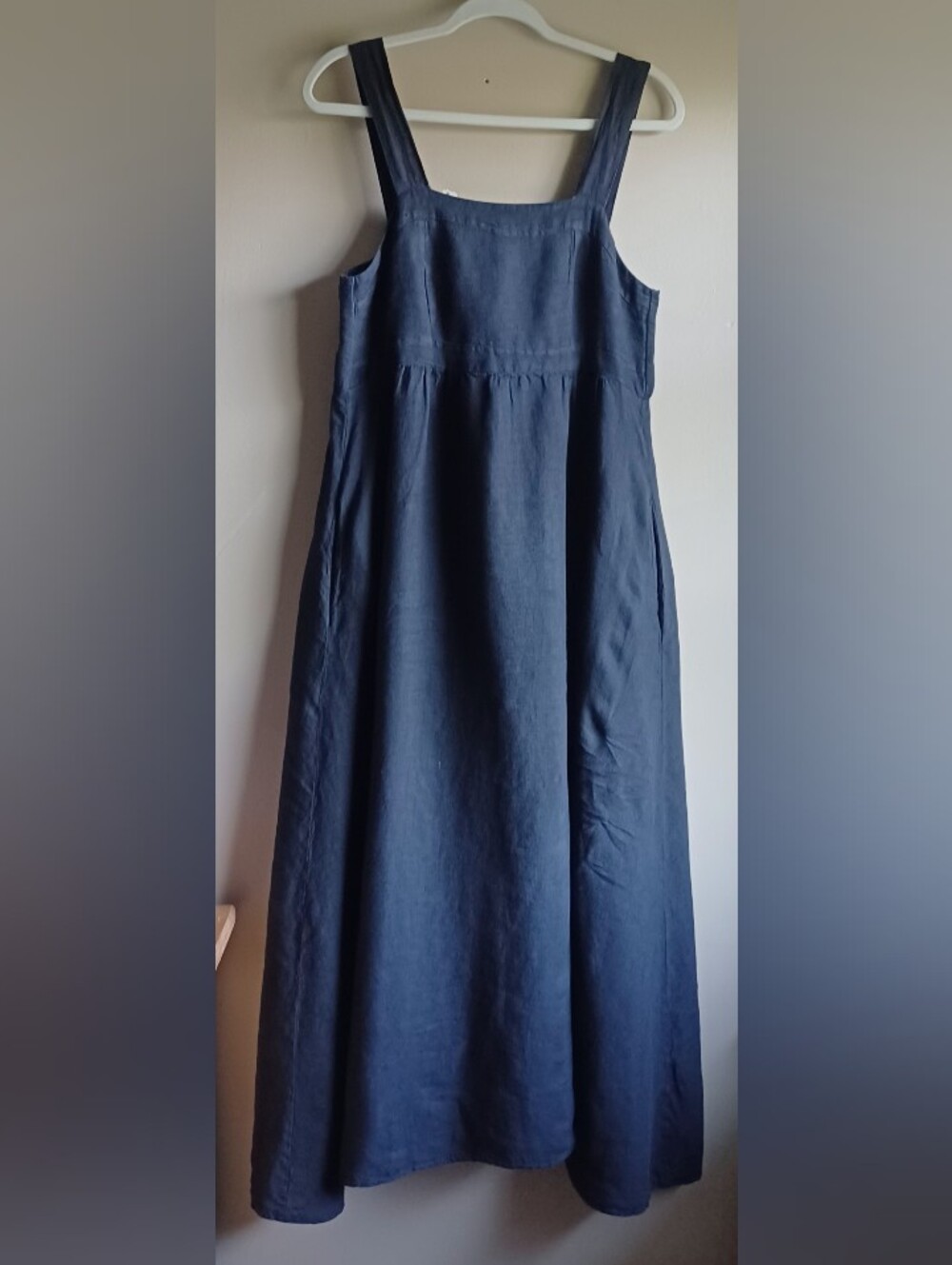 FRANCESCA BETINNI linen Dress In Dust Black L